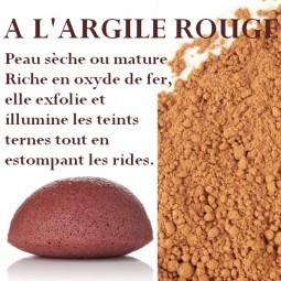 ÉPONGE KONJAC À L'ARGILE ROUGE