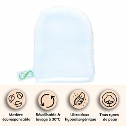 Hygiène du Visage : Gant de Démaquillage à l'Eau - Lavable Réutilisable -  Accessoire beauté - Achat & prix